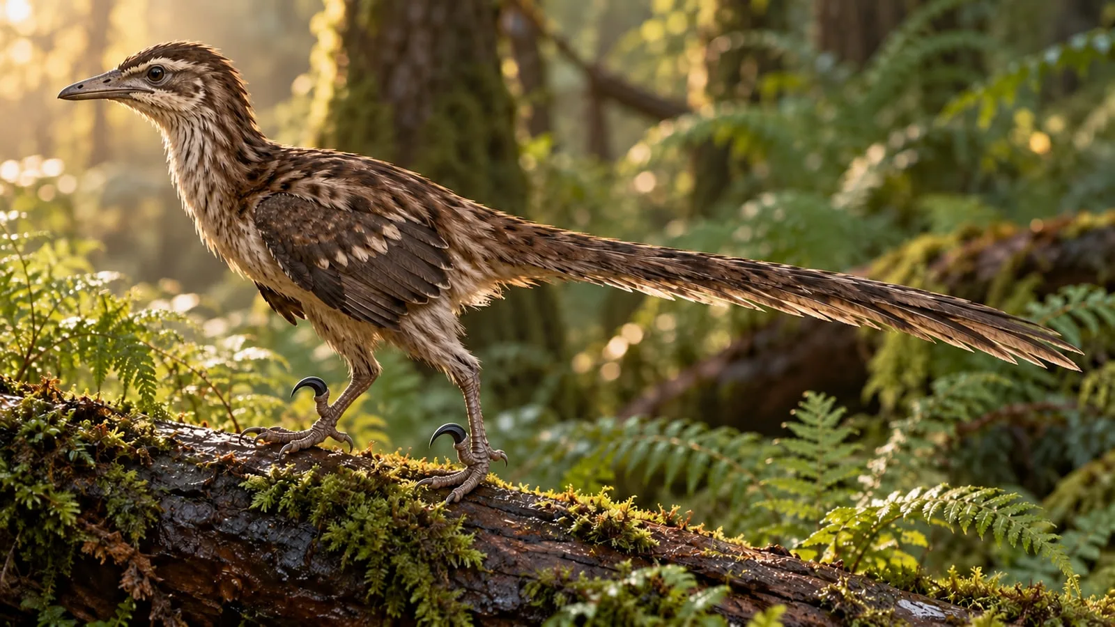Yuezhuornis весила около 800 граммов — примерно как современная ворона. Фотореалистичная реконструкция: «Знай с Лобановым», создано с ИИ по мотивам описания вида. Окраска и внешний облик условны.