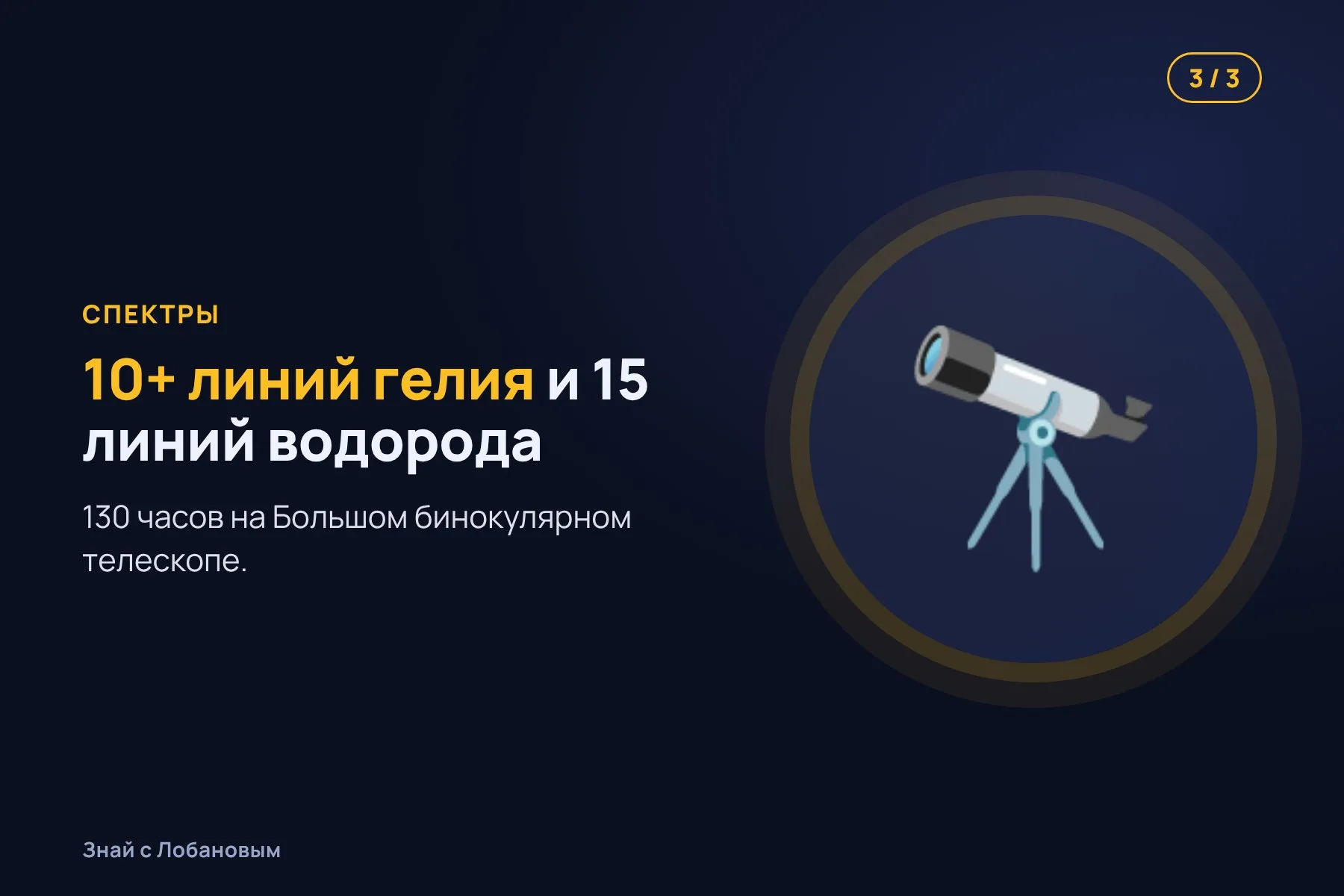 1. Первые минуты: горячая Вселенная превращает часть водорода в гелий. Иллюстрация: «Знай с Лобановым» по данным The Astrophysical Journal, условно · 2. Маленькие далёкие галактики почти не изменили свой состав — это «капсулы времени». Иллюстрация: «Знай с Лобановым» по данным The Astrophysical Journal, условно · 3. По линиям гелия и водорода в их спектрах учёные измеряют первичный гелий. Иллюстрация: «Знай с Лобановым» по данным The Astrophysical Journal, условно — 3 из 3