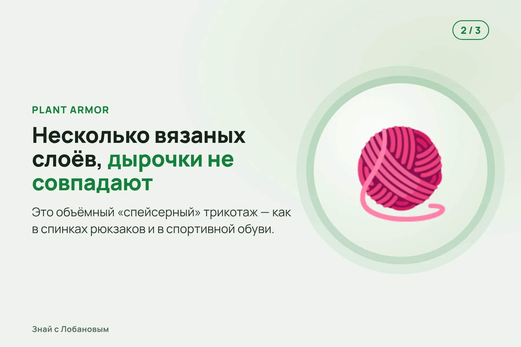 1. Обычная сетка: чтобы не пустить мелких насекомых, ячейки приходится делать крошечными. Иллюстрация: «Знай с Лобановым», условно · 2. Plant Armor: несколько вязаных слоёв, дырочки в которых не совпадают. Иллюстрация: «Знай с Лобановым» по данным NC State, условно · 3. Насекомое застревает в лабиринте, а свет, дождь и воздух проходят к растению. Иллюстрация: «Знай с Лобановым» по данным NC State, условно — 2 из 3